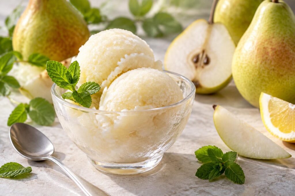 Sorbet à la poire sans sorbetière : recette fraîche et facile à réaliser